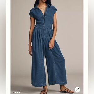 Anthropologie Blue Denim Jumpsuit